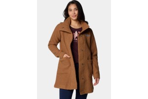 Columbia Panorama női hosszú sherpa fleece kabát - camel brown