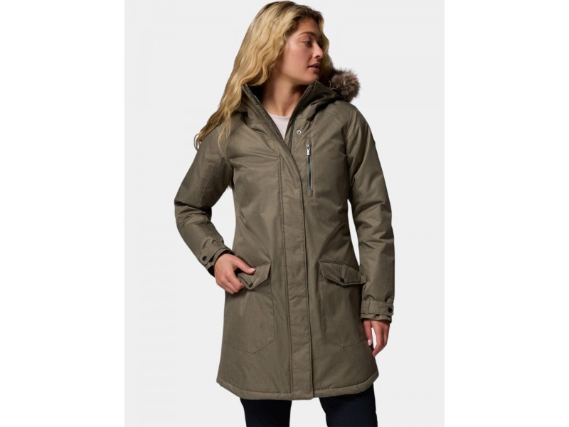 Columbia Suttle Mountain Long női télikabát - stone green