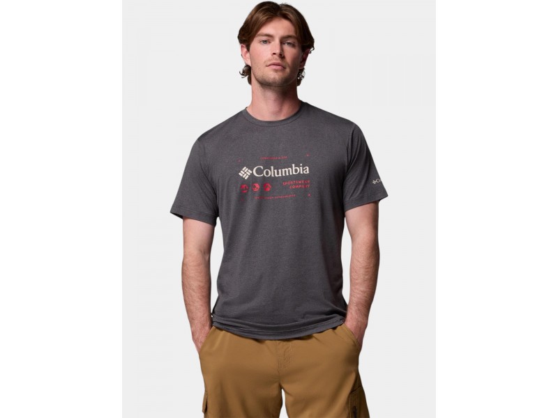 Columbia Kwick Hike Graphic férfi póló - fekete melange