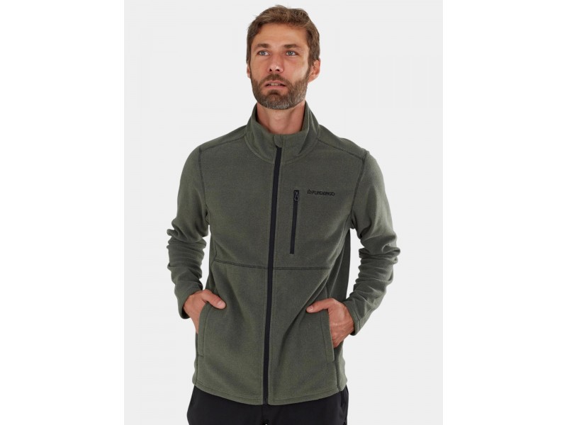 Fundango Jeffrey Fullzip Fleece férfi oliv pulóver