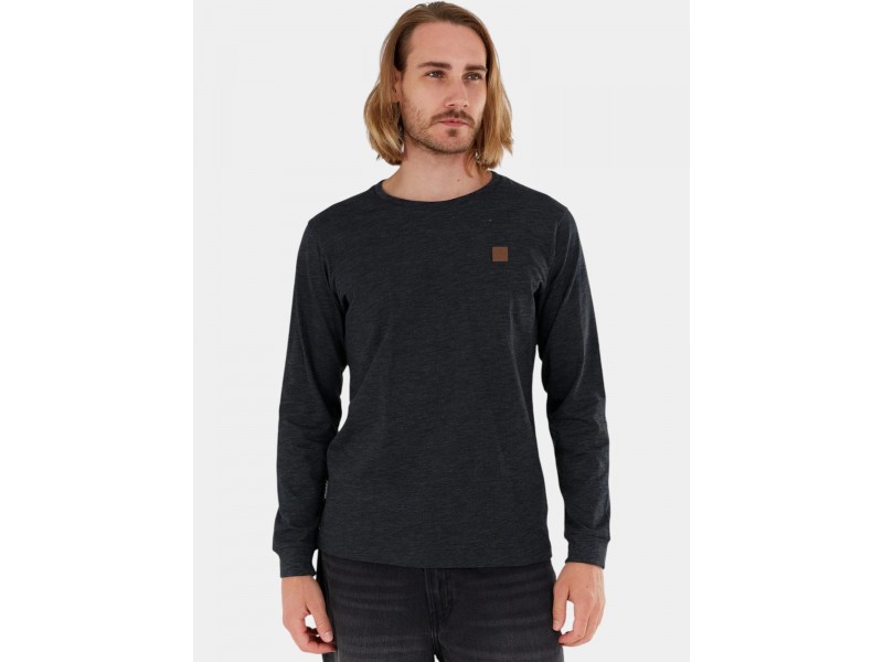 Fundango Justin férfi hosszú ujjú póló - fekete