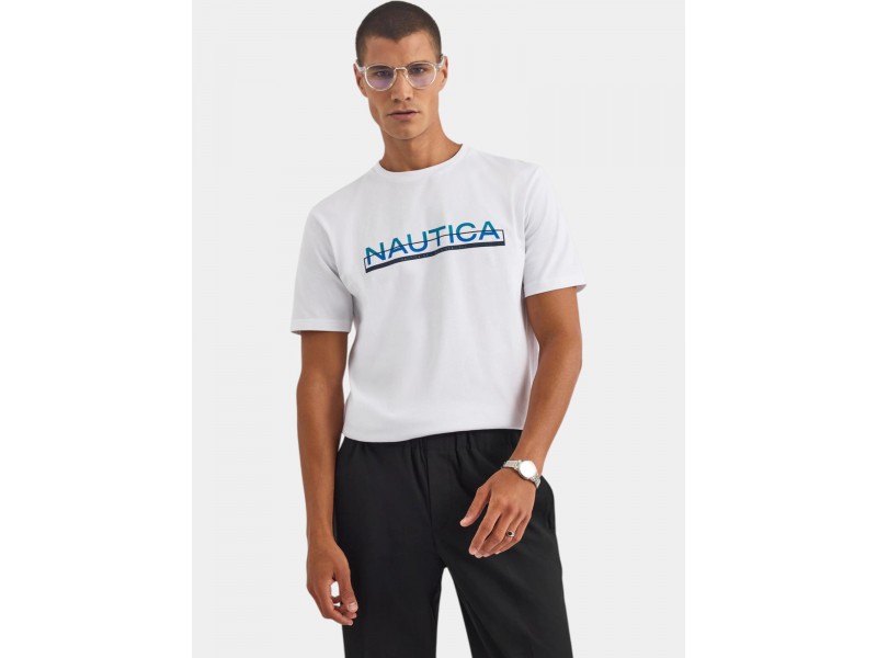 Nautica Koa SS férfi fehér póló - nyomott logó