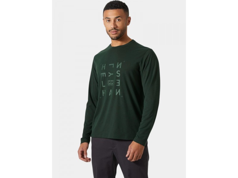 Helly Hansen Skog Graphic Ls Tee - Dark Jungle