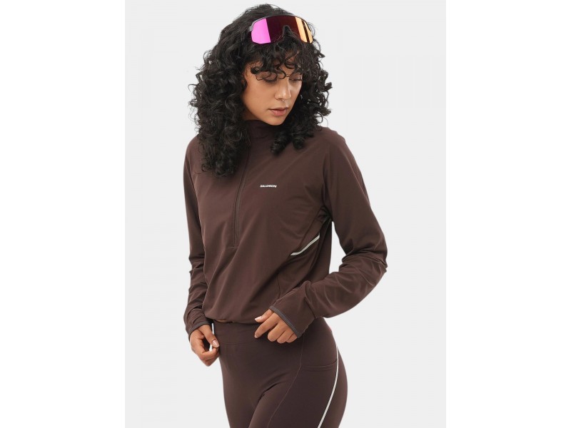 Salomon Sense Aero Hybrid női pulóver (coffee bean)