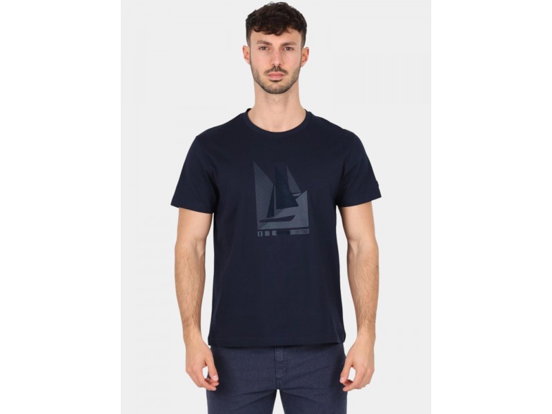 TBS Omaritee D férfi póló – sötétkék, 100% pamut