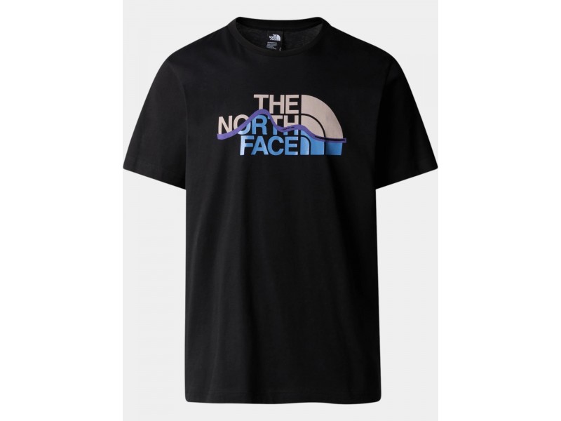 The North Face M Ss Mountain Line Tee D - fekete