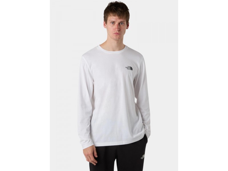 TNF férfi hosszú ujjú Simple Dome Tee — fehér