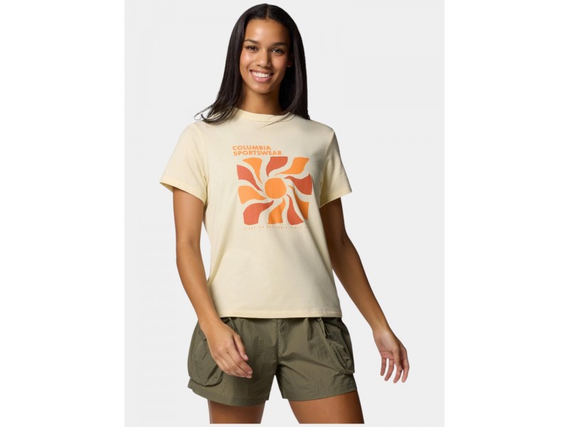 Columbia Sun Trek Graphic rövid ujjú női póló – lemon wash