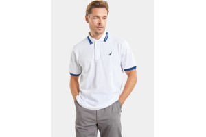 Nautica Elm férfi galléros póló - fehér