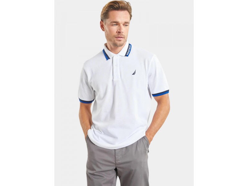 Nautica Elm férfi galléros póló - fehér