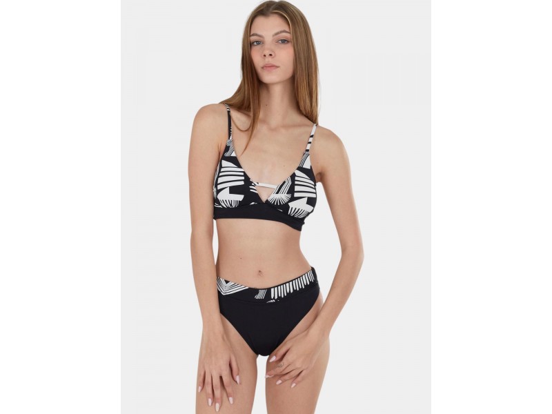 Fundango Sahara V-neck Cami Top D - fekete mintás