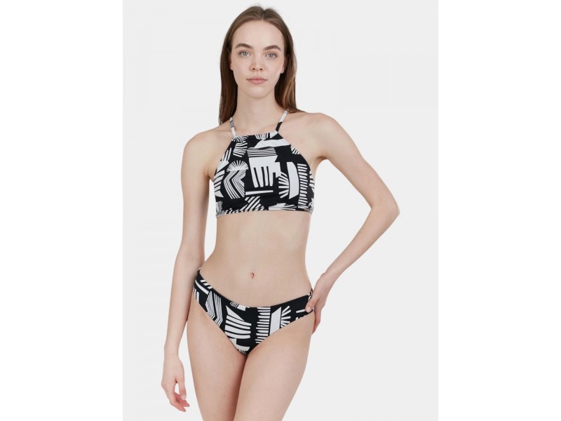 Fundango Hogg High Neck Top D – fekete mintás