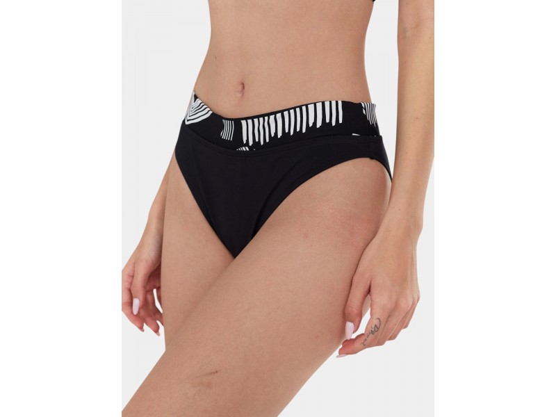 Fundango Sahara Mid Waist női bikini alsó - fekete minta