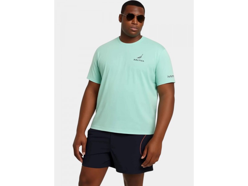 Nautica Sergei B&T férfi póló - aqua, 100% pamut