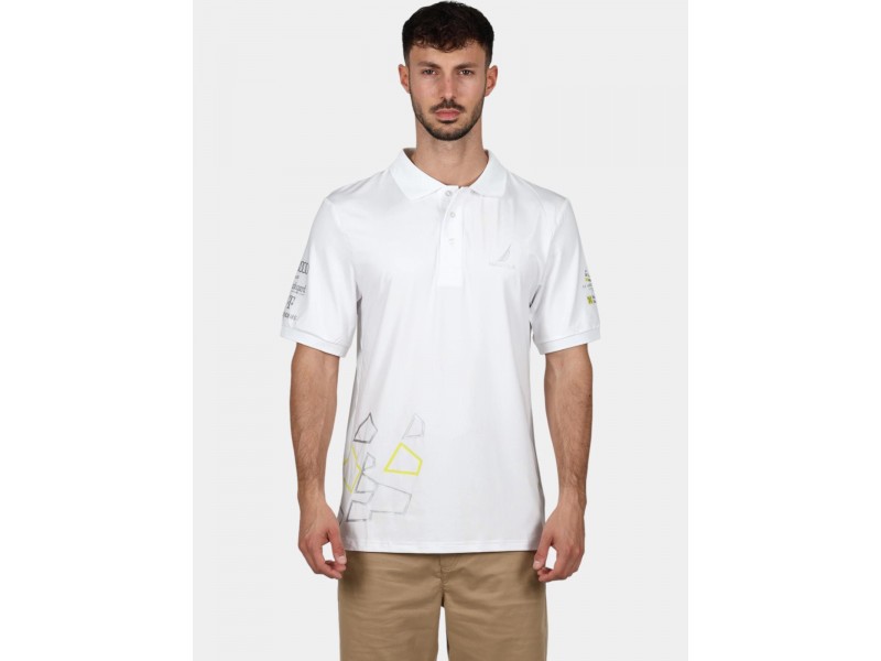 Nautica Leon 3 férfi galléros póló, fehér