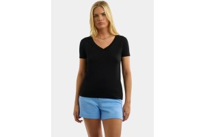 Nautica Astilbe női fekete V-nyakú póló