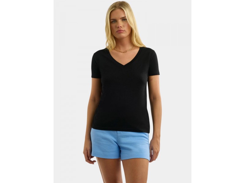 Nautica Astilbe női fekete V-nyakú póló