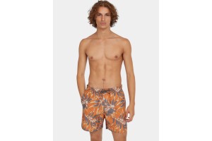 O'Neill Cali Floral 16 - narancs levélminta férfi fürdőshort