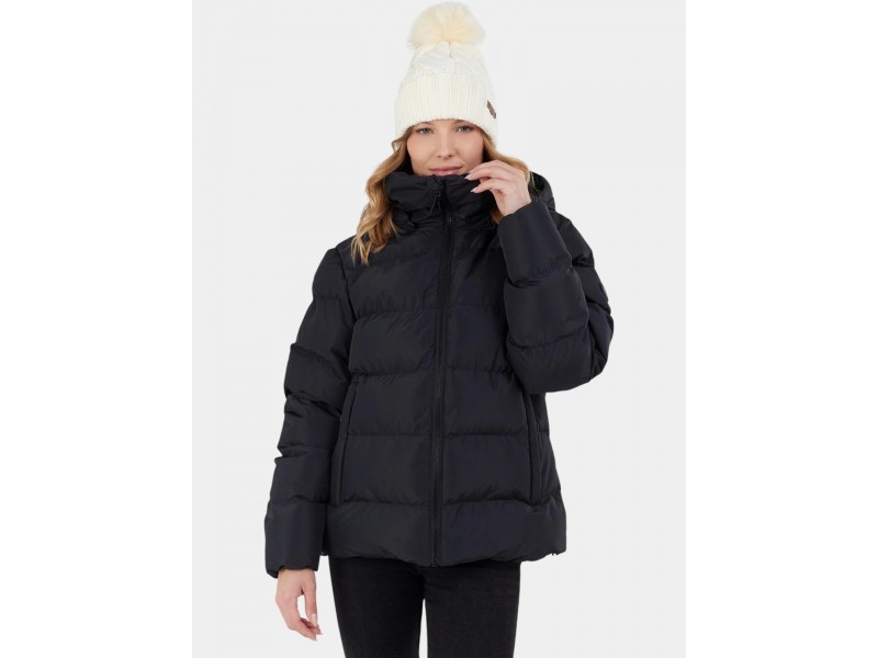 Fundango Amber női steppelt kabát - washed black