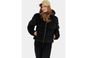 Fundango Lina női steppelt fekete kabát