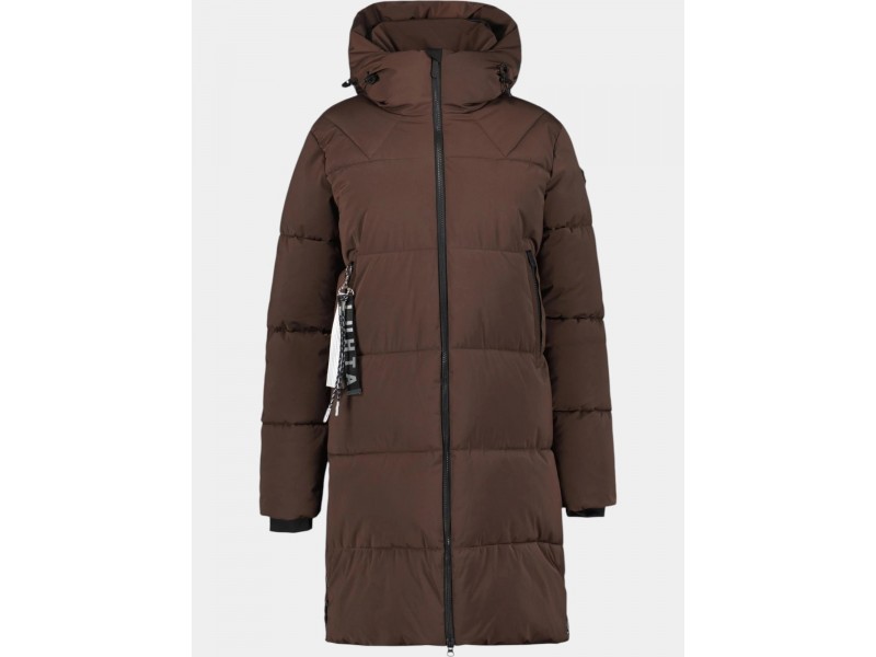 Luhta D női pehelykabát - sötétbarna, hosszított