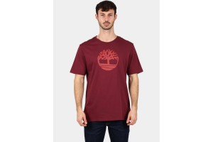 Timberland Tree Logo rövid ujjú férfi póló - bordó