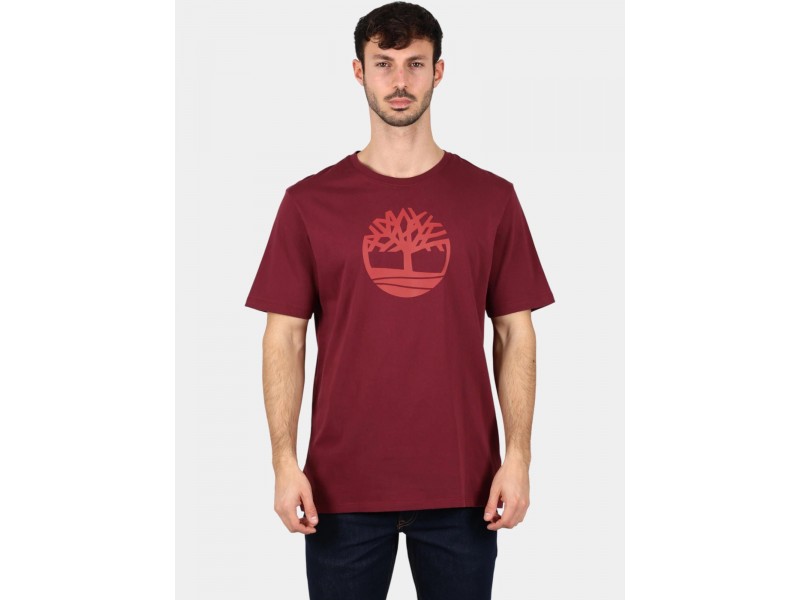 Timberland Tree Logo rövid ujjú férfi póló - bordó