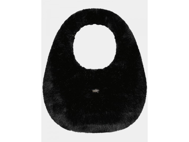 Barts Reydar Bag D - fekete műszőrme női válltáska 33x51 cm