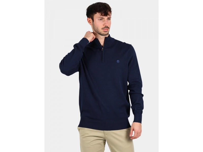 Timberland Cotton Yd 1/4 Zip pulóver - Dark Sapphire