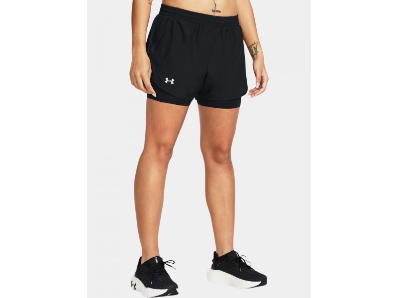 Under Armour UA Fly By 2-in-1 női rövidnadrág - fekete