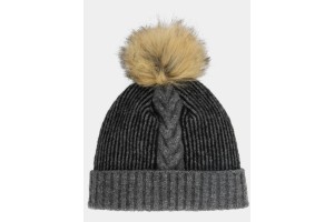 Spyder Plait Pom Hat D fekete - puha gyapjú sapka