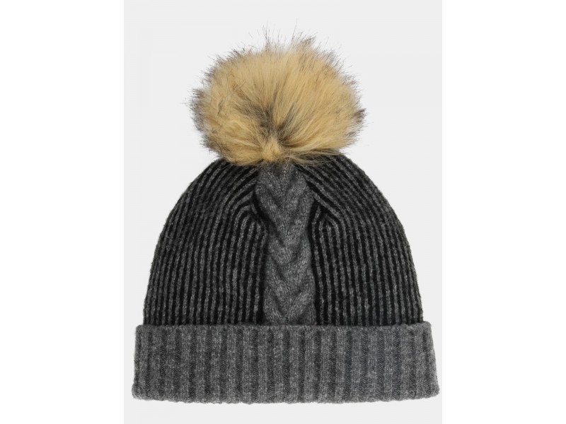 Spyder Plait Pom Hat D fekete - puha gyapjú sapka