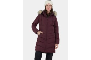 Fundango Puppis női steppelt télikabát, aubergine