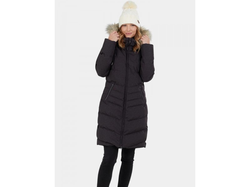 Fundango Puppis női steppelt kabát fekete melír