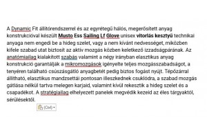 Musto Ess Sailing Lf kesztyű - piros