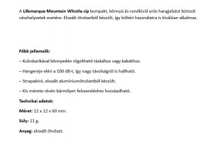 Lifemarque Mountain Whistle síp - eloxált szürke