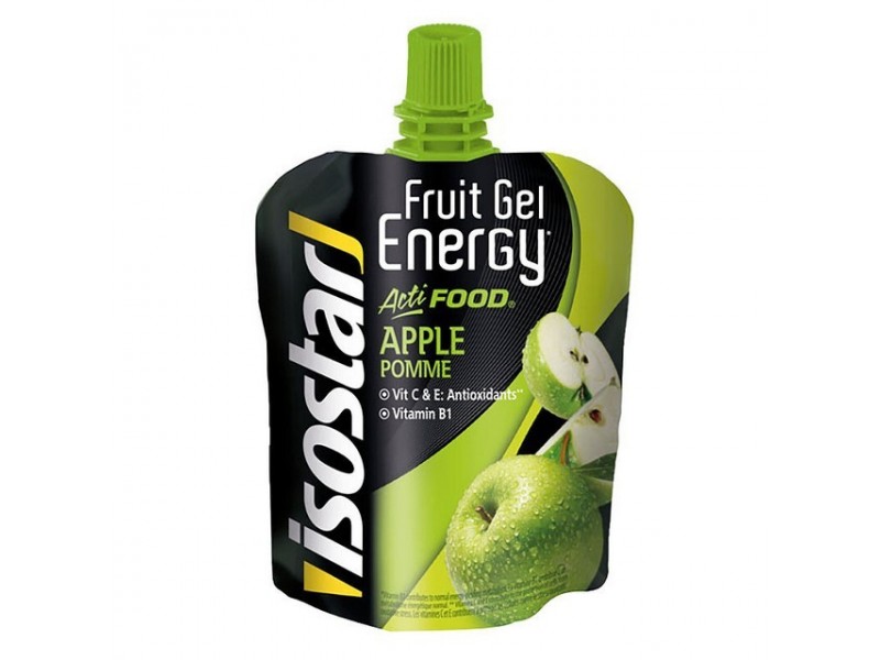 Isostar Actifood energia zselé, gyümölcsdarabokkal