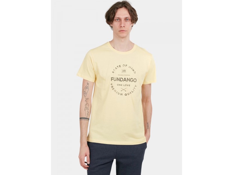 Fundango Basic-T Logo 04 D férfi sárga póló