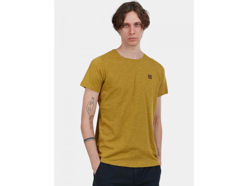 Fundango Jaggy férfi póló – pamutkeverék, műbőr részlet