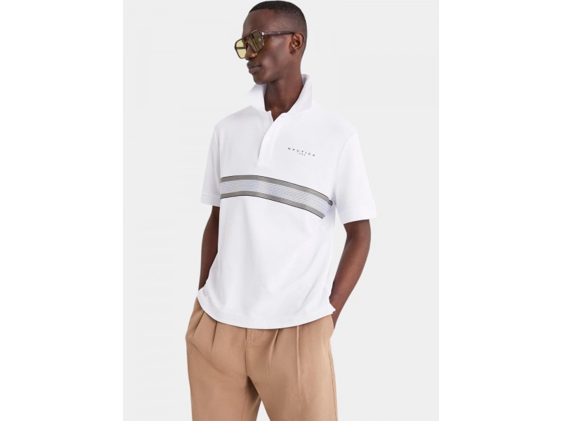 Nautica Espuma férfi polo — galléros, rövid ujjú