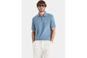 Nautica Bruma férfi rövid ujjú póló - cipzáras nyak