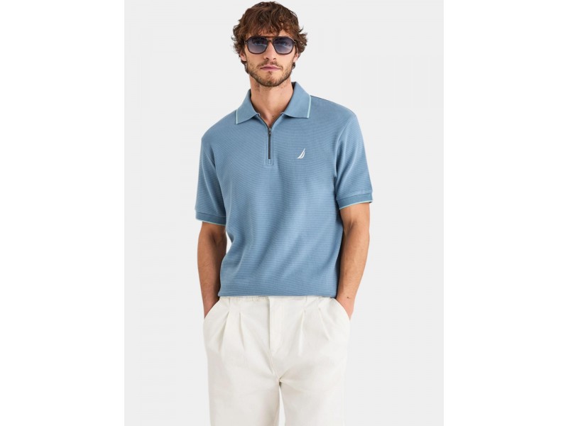 Nautica Bruma férfi rövid ujjú póló - cipzáras nyak