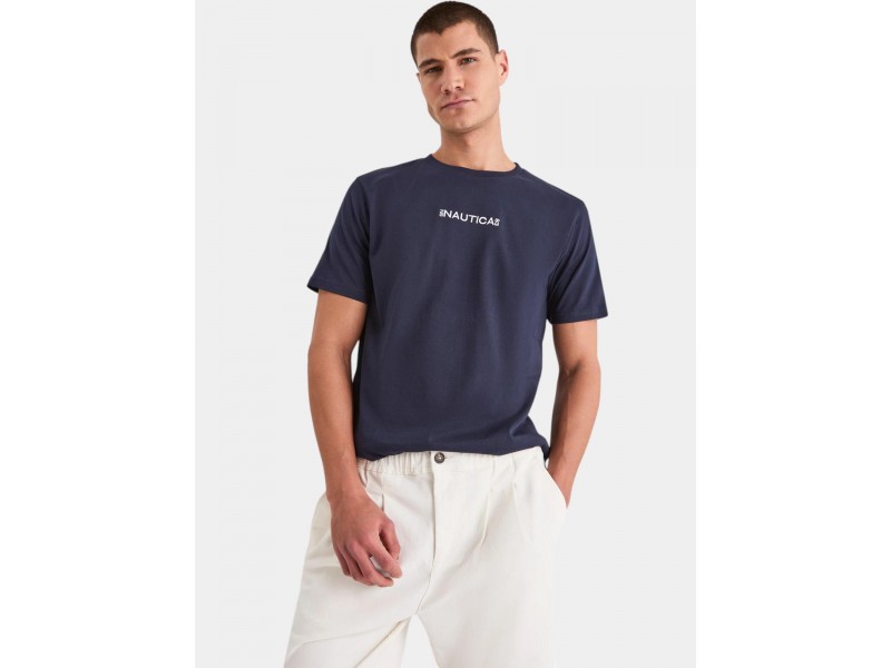 Nautica Ramon férfi pamut póló — hímzett logó