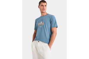 Nautica Mosa férfi pamut póló – kerek nyak, hímzett logó