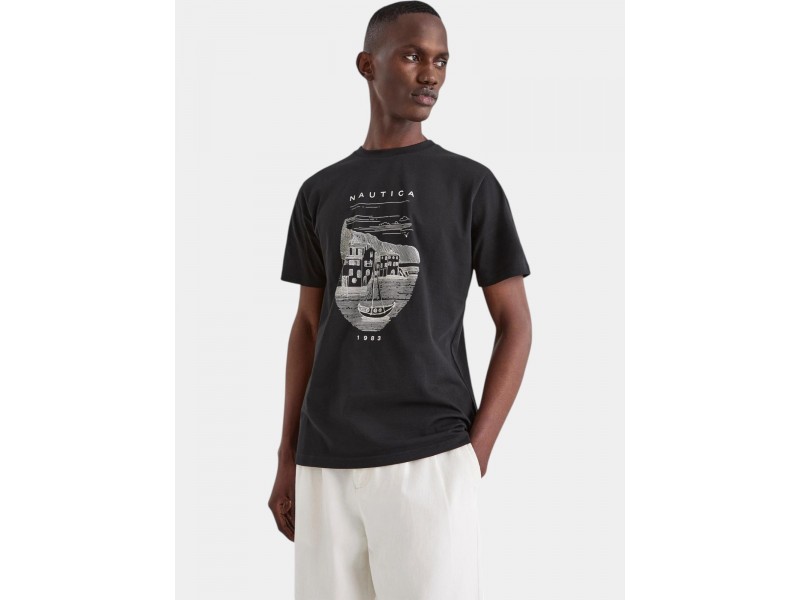 Nautica Kanan férfi pamut póló — grafikus minta
