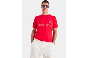 Nautica Aire férfi pamut póló - kerek nyak, hímzett logó