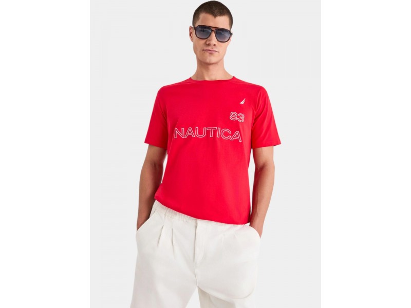 Nautica Aire férfi pamut póló - kerek nyak, hímzett logó
