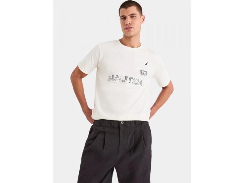 Nautica Aire férfi 100% pamut póló – hímzett logó