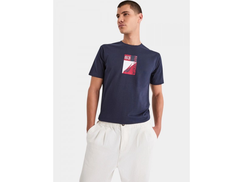 Nautica Tigris férfi pamut póló – grafikus logó