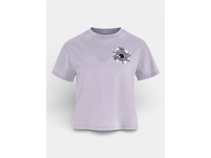 Fjällraven Fjällblomster női fehér crop póló